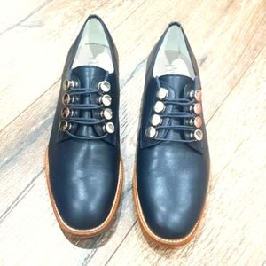 NEW PERTINI Blue Soft Leather Loafers Size 37